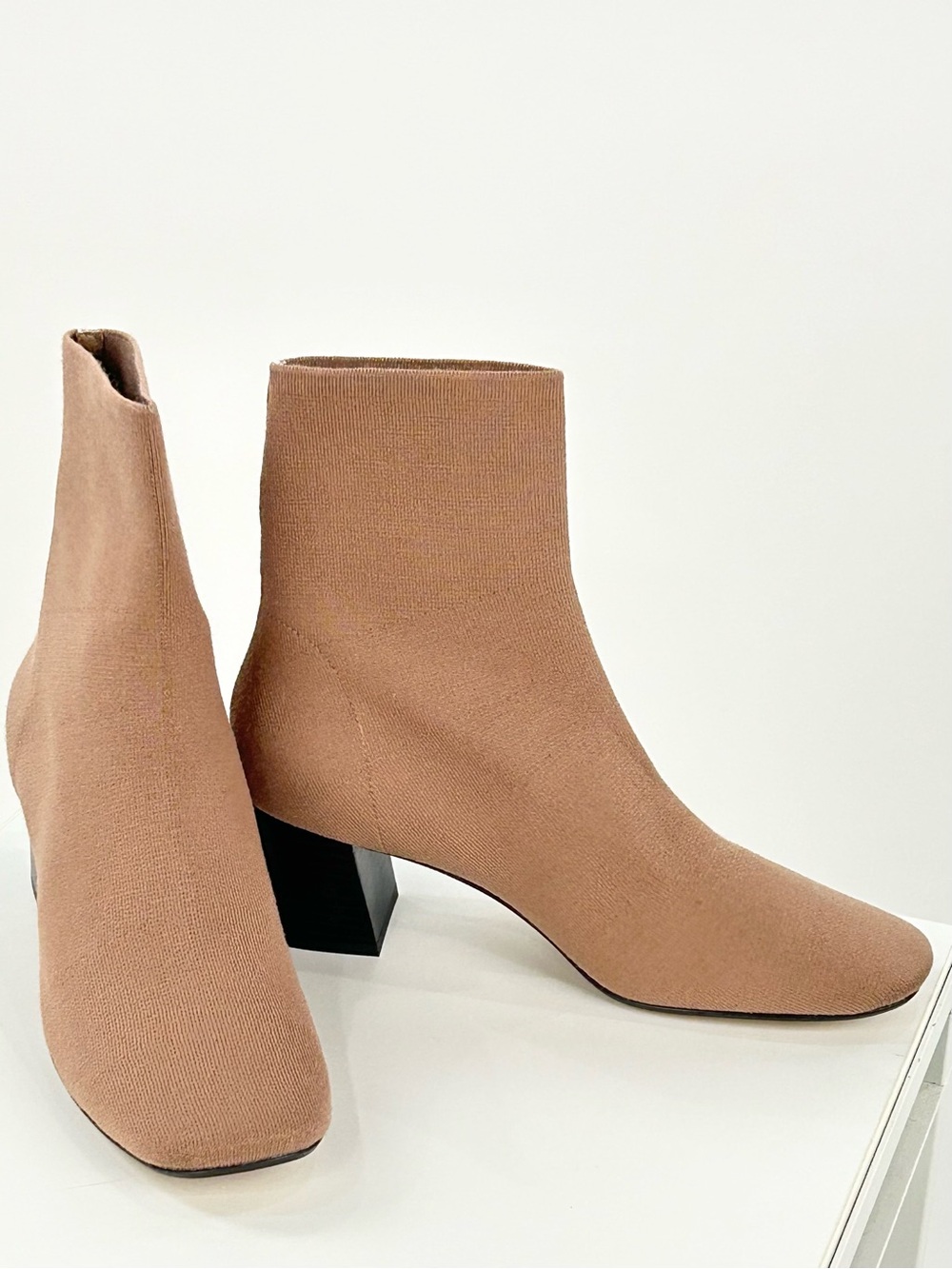 Everlane The Glove Boot ReKnit Toffee Tan Size 11 NWOB Sock Block Heel